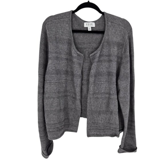 Elle womens size XXL gray open front thicker soft long sleeve cardigan sweater - Picture 1 of 9